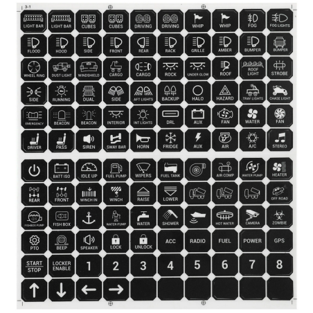 Auxbeam 120 Universal Stickers for Switch Panel
