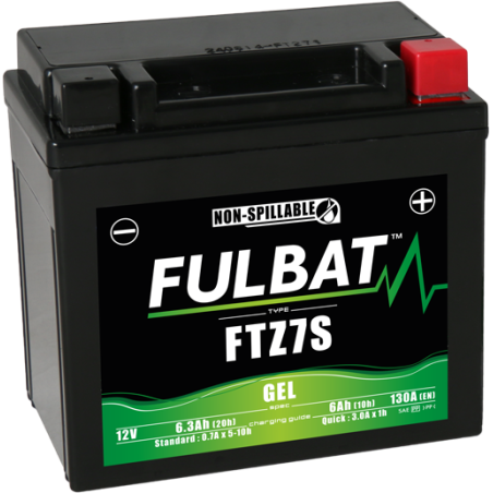 Fulbat battery  FTZ7S GEL  12Volt  Capacity:6Ah  CCA:130Amp  L:113 W:70 H:105   P/N:550635  Polarity: - / +