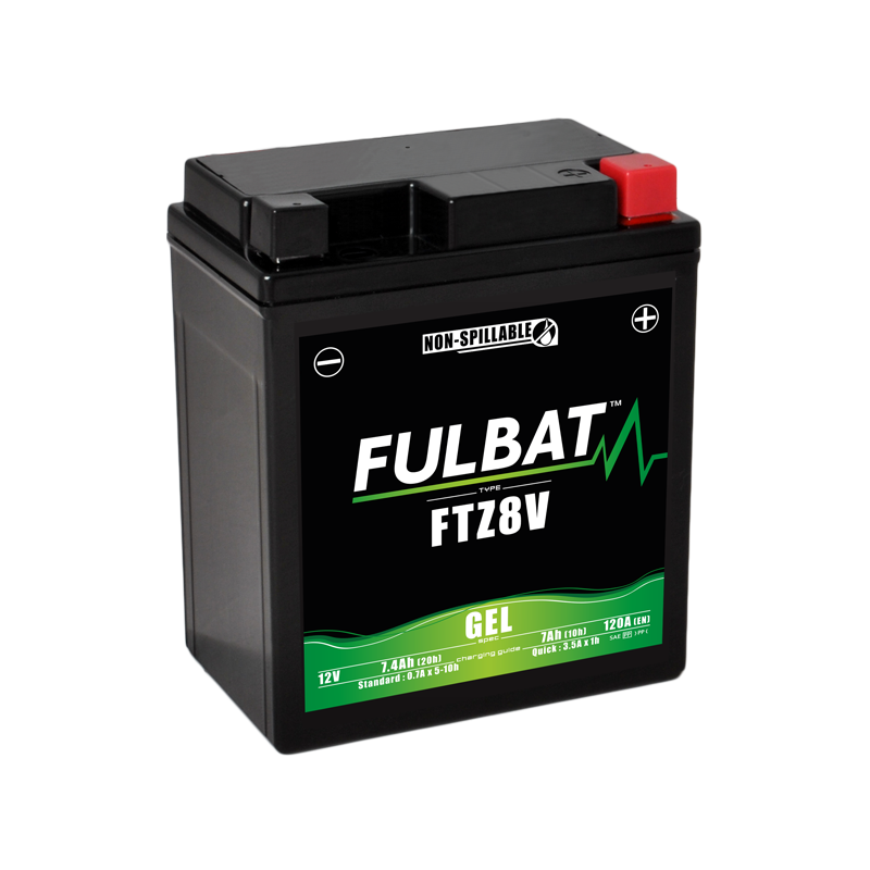 Fulbat battery FTZ8V GEL 12Volt Capacity:7Ah CCA:120Amp L:113 W:70 H:130 P/N:550918 Polarity: - / + Fulbat battery FTZ8V GEL 12Volt Capacity:7Ah CCA:120Amp L:113 W:70 H:130 P/N:550918 Polarity: - / +