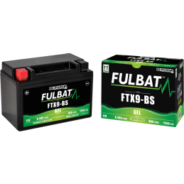 Fulbat battery  FTX9-BS GEL  12Volt  Capacity:8Ah  CCA:135Amp  L:150 W:87 H:105   P/N:550921  Polarity: +/-