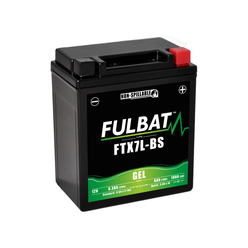 Fulbat battery FTX7L-BS GEL 12Volt Capacity:6Ah CCA:100Amp L:113 W:70 H:130 P/N:550920 Polarity: -/+ Fulbat battery FTX7L-BS GEL 12Volt Capacity:6Ah CCA:100Amp L:113 W:70 H:130 P/N:550920 Polarity: -/+