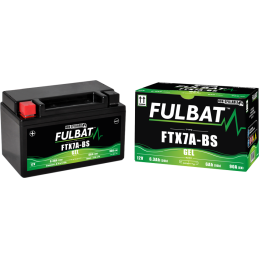 Fulbat battery  FTX7A-BS GEL  12Volt  Capacity:6Ah  CCA:90Amp  L:150 W:87 H:93   P/N:550915  Polarity: +/-