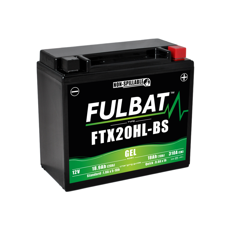 Fulbat battery FTX20HL-BS GEL 12Volt Capacity:18Ah CCA:310Amp L:175 W:87 H:155 P/N:550924 Polarity: -/+ Fulbat battery FTX20HL-BS GEL 12Volt Capacity:18Ah CCA:310Amp L:175 W:87 H:155 P/N:550924 Polarity: -/+