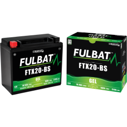 Fulbat battery  FTX20-BS GEL  12Volt  Capacity:18Ah  CCA:270Amp  L:175 W:87 H:155   P/N:550993  Polarity: + / -