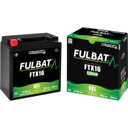 Fulbat battery  FTX16 GEL  12Volt  Capacity:14Ah  CCA:230Amp  L:150 W:87 H:161   P/N:550763  Polarity: + / -