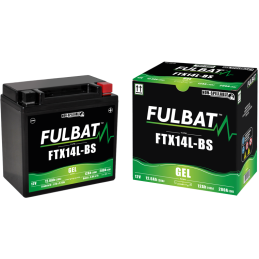 Fulbat battery  FTX14L-BS GEL  12Volt  Capacity:12Ah  CCA:200Amp  L:150 W:87 H:145   P/N:550990  Polarity: - / +