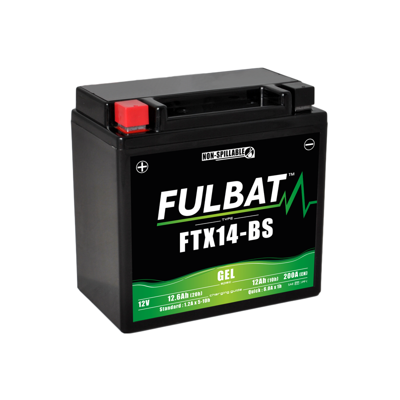 Fulbat battery FTX14-BS GEL 12Volt Capacity:12Ah CCA:200Amp L:150 W:87 H:145 P/N:550923 Polarity: +/- Fulbat battery FTX14-BS GEL 12Volt Capacity:12Ah CCA:200Amp L:150 W:87 H:145 P/N:550923 Polarity: +/-