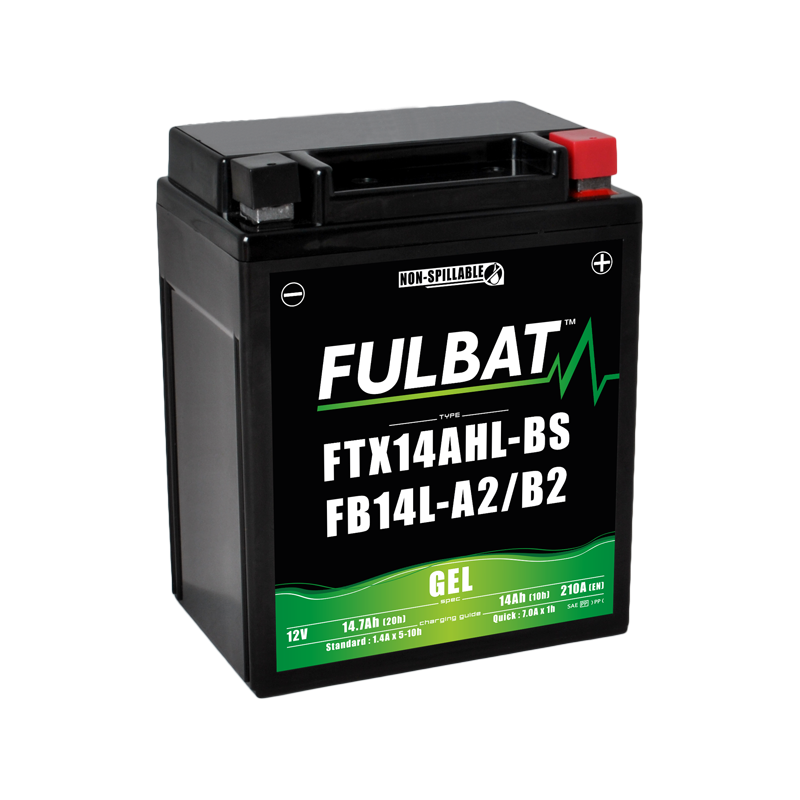Fulbat battery  FTX14AHL-BS / FB14L-A2/B2 GEL   12Volt  Capacity:14Ah  CCA:175Amp  L:135 W:90 H:167   P/N:550927  Polarity: -/+