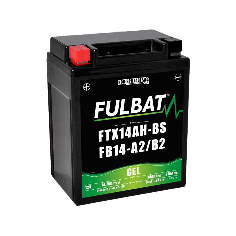 Fulbat battery FTX14AH-BS / FB14-A2/B2 GEL 12Volt Capacity:14Ah CCA:175Amp L:135 W:90 H:167 P/N:550946 Polarity: +/- Fulbat battery FTX14AH-BS / FB14-A2/B2 GEL 12Volt Capacity:14Ah CCA:175Amp L:135 W:90 H:167 P/N:550946 Polarity: +/-