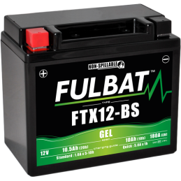 Fulbat battery  FTX12-BS GEL  12Volt  Capacity:10Ah  CCA:180Amp  L:150 W:87 H:130   P/N:550922  Polarity: +/-
