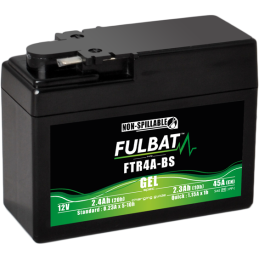 Fulbat battery  FTR4A-BS GEL  12Volt  Capacity:2.3Ah  CCA:45Amp  L:113 W:48 H:85   P/N:550950  Polarity: 