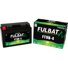 Fulbat battery  FT9B-4 GEL  12Volt  Capacity:8Ah  CCA:120Amp  L:150 W:68 H:105   P/N:550642  Polarity: + / -