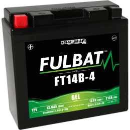 Fulbat battery  FT14B-4 GEL  12Volt  Capacity:12Ah  CCA:210Amp  L:150 W:69 H:145   P/N:550644  Polarity: + / -