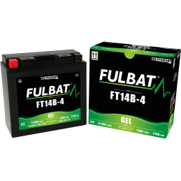 Fulbat battery  FT14B-4 GEL  12Volt  Capacity:12Ah  CCA:210Amp  L:150 W:69 H:145   P/N:550644  Polarity: + / -