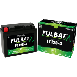 Fulbat battery  FT12B-4 GEL  12Volt  Capacity:10Ah  CCA:210Amp  L:150 W:69 H:130   P/N:550643  Polarity: + / -