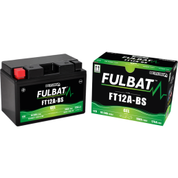 Fulbat battery  FT12A-BS GEL  12Volt  Capacity:10Ah  CCA:175Amp  L:150 W:88 H:105   P/N:550679  Polarity: + / -