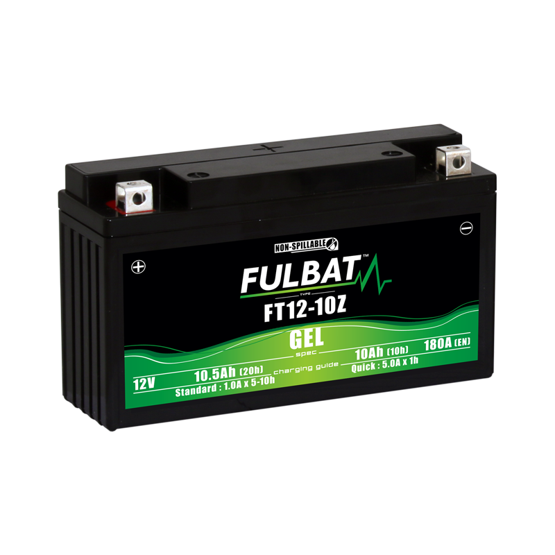 Fulbat battery FT12-10Z GEL 12Volt Capacity:10Ah CCA:180Amp L:194 W:59 H:112 P/N:550999 Polarity: + / - Fulbat battery FT12-10Z GEL 12Volt Capacity:10Ah CCA:180Amp L:194 W:59 H:112 P/N:550999 Polarity: + / -