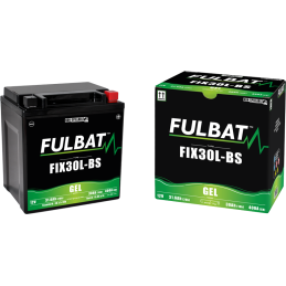 Fulbat battery  FIX30L-BS GEL  12Volt  Capacity:30Ah  CCA:400Amp  L:165 W:125 H:175   P/N:550943  Polarity: - / +