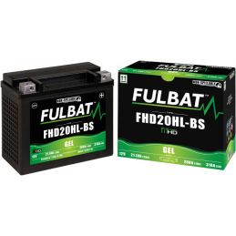 Fulbat battery  FHD20HL-BS GEL  (Harley.D)  12Volt  Capacity:20Ah  CCA:310Amp  L:175 W:87 H:155   P/N:550881  Polarity: - / +