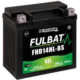 Fulbat battery  FHD14HL-BS GEL (Harley.D)  12Volt  Capacity:14Ah  CCA:220Amp  L:150 W:87 H:145   P/N:550880  Polarity: - / +