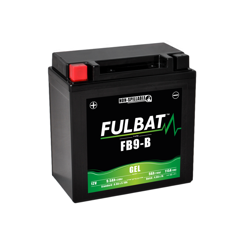 Fulbat battery FB9-B GEL (12N9-4B-1) 12Volt Capacity:9Ah CCA:115Amp L:135 W:75 H:139 P/N:550925 Polarity: +/- Fulbat battery FB9-B GEL (12N9-4B-1) 12Volt Capacity:9Ah CCA:115Amp L:135 W:75 H:139 P/N:550925 Polarity: +/-