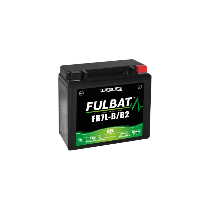 Fulbat battery FB7L-B/B2 GEL 12Volt Capacity:8Ah CCA:100Amp L:136 W:76 H:130 P/N:550995 Polarity: -/+ Fulbat battery FB7L-B/B2 GEL 12Volt Capacity:8Ah CCA:100Amp L:136 W:76 H:130 P/N:550995 Polarity: -/+