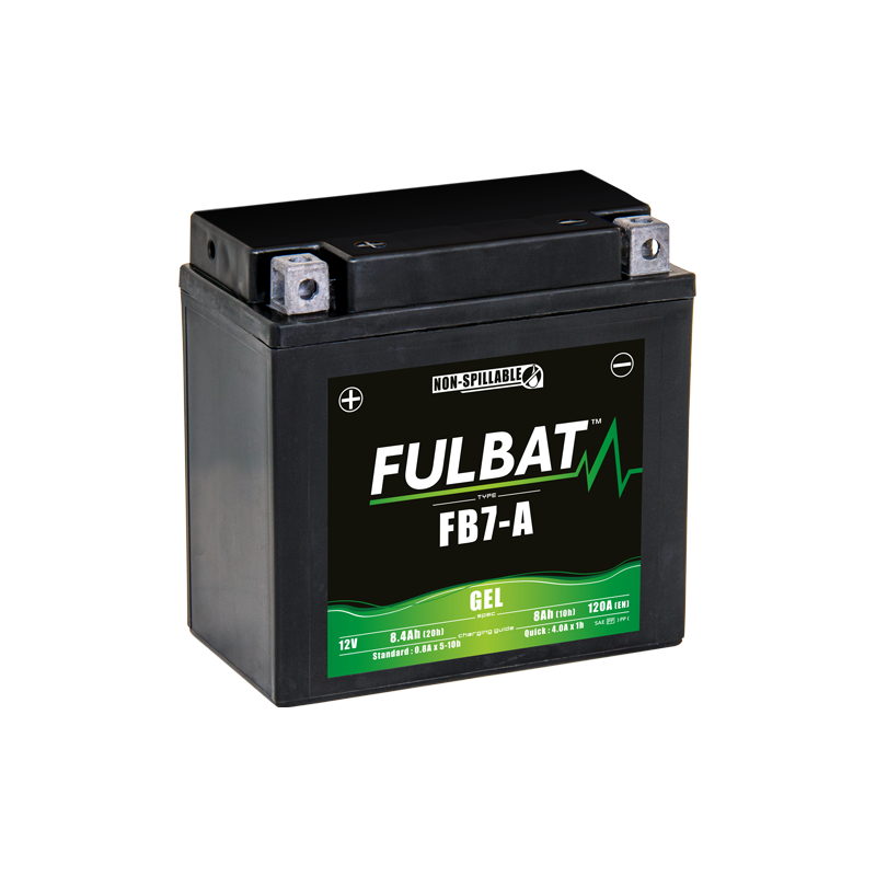 Fulbat battery FB7-A GEL 12Volt Capacity:8Ah CCA:120Amp L:135 W:75 H:133 P/N:550992 Polarity: + / - Fulbat battery FB7-A GEL 12Volt Capacity:8Ah CCA:120Amp L:135 W:75 H:133 P/N:550992 Polarity: + / -