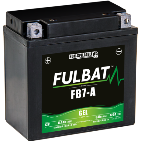 Fulbat battery  FB7-A GEL  12Volt  Capacity:8Ah  CCA:120Amp  L:135 W:75 H:133   P/N:550992  Polarity: + / -