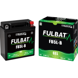 Fulbat battery  FB5L-B GEL  12Volt  Capacity:5Ah  CCA:65Amp  L:120 W:60 H:130   P/N:550991  Polarity: -/+