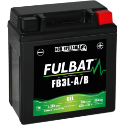 Fulbat battery  FB3L-A/B GEL  12Volt  Capacity:3Ah  CCA:35Amp  L:98 W:56 H:110   P/N:550842  Polarity: -/+