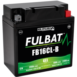 Fulbat battery  FB16CL-B GEL  12Volt  Capacity:19Ah  CCA:240Amp  L:175 W:100 H:175   P/N:550979  Polarity: - / +