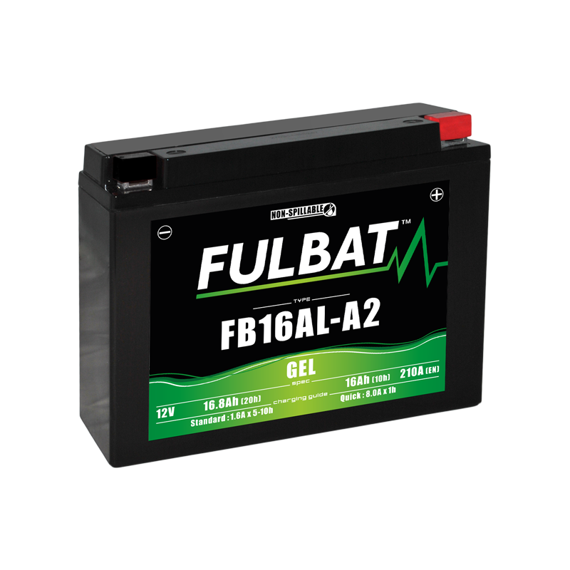 Fulbat battery FB16AL-A2 GEL 12Volt Capacity:16Ah CCA:210Amp L:205 W:70 H:162 P/N:550948 Polarity: -/+ Fulbat battery FB16AL-A2 GEL 12Volt Capacity:16Ah CCA:210Amp L:205 W:70 H:162 P/N:550948 Polarity: -/+