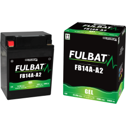 Fulbat battery  FB14A-A2  GEL  12Volt  Capacity:14Ah  CCA:200Amp  L:134 W:88 H:176   P/N:550971  Polarity: + / -