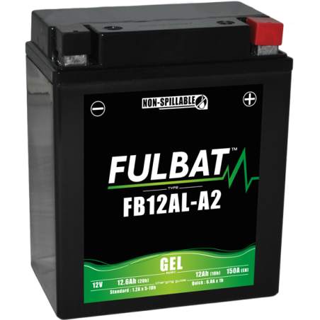 Fulbat battery  FB12AL-A2 GEL  12Volt  Capacity:12Ah  CCA:150Amp  L:134 W:80 H:161   P/N:550926  Polarity: -/+