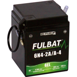Fulbat battery  6N4-2A/A-4 GEL  6Volt  Capacity:4Ah  CCA:25Amp  L:71 W:71 H:93   P/N:550959  Polarity: - / +