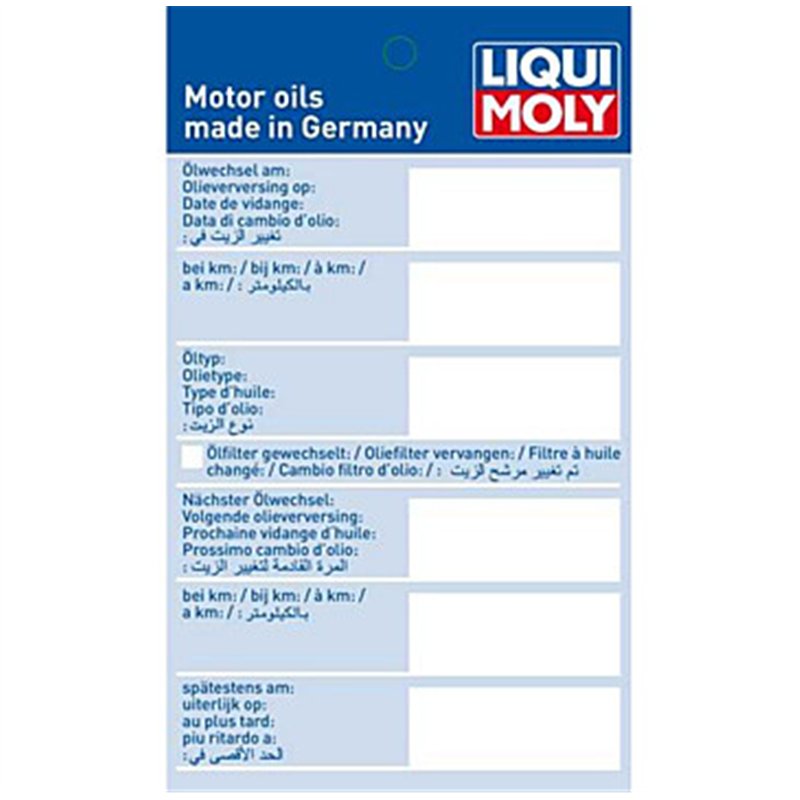 LIQUI MOLY Ölwechselaufkleber – Art. 5316 LIQUI MOLY Ölwechselaufkleber – Art. 5316